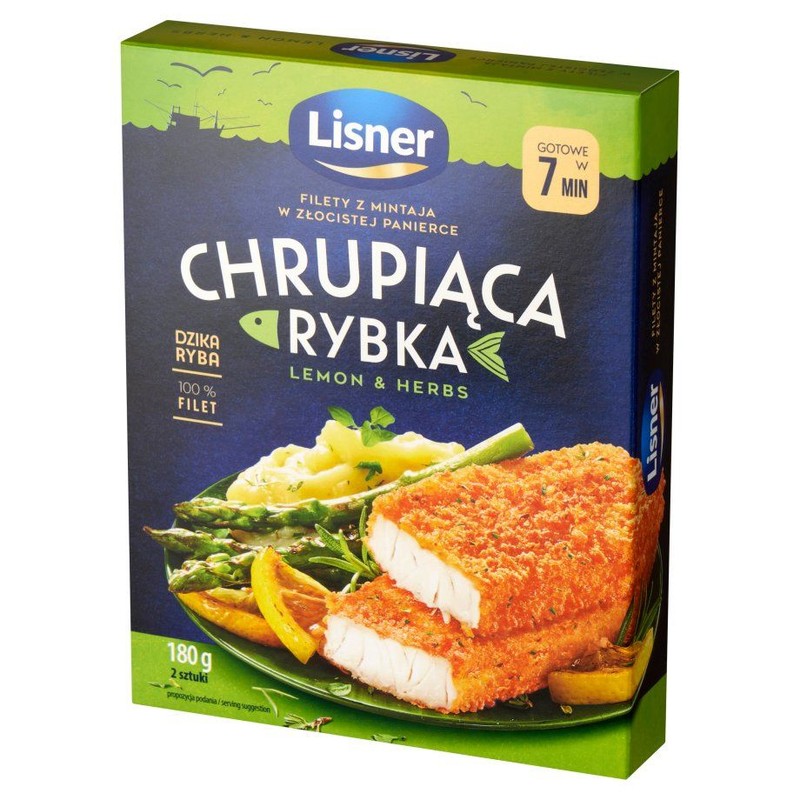 Filet z mintaja w złocistej panierce lemon & herbs Lisner 180 g