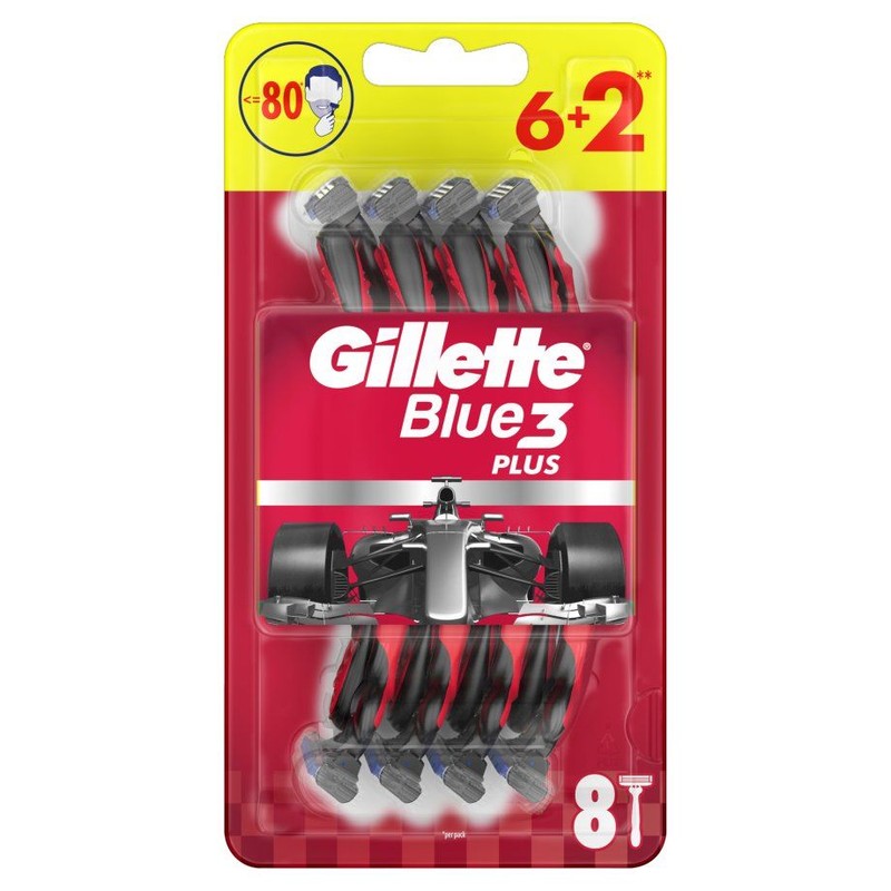 Blue 3 Red  Maszynki do golenia dla mężczyzn Gillette 8 sztuk