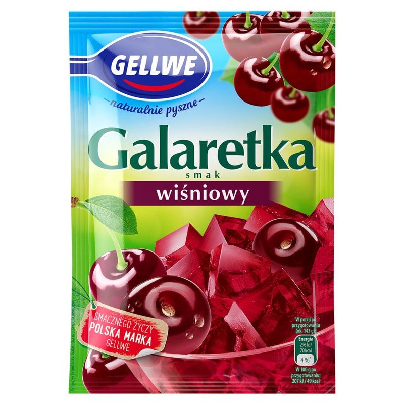 Galaretka o smaku wiśniowym Gellwe 72 g