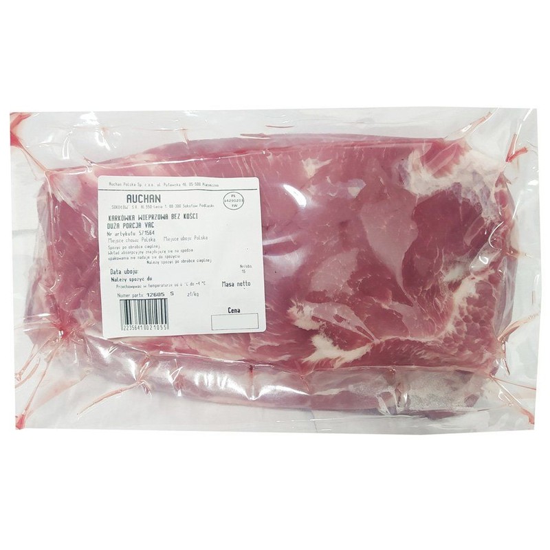 Karkówka wieprzowa bez kości duża porcja Auchan na wagę ok. 2,5 kg