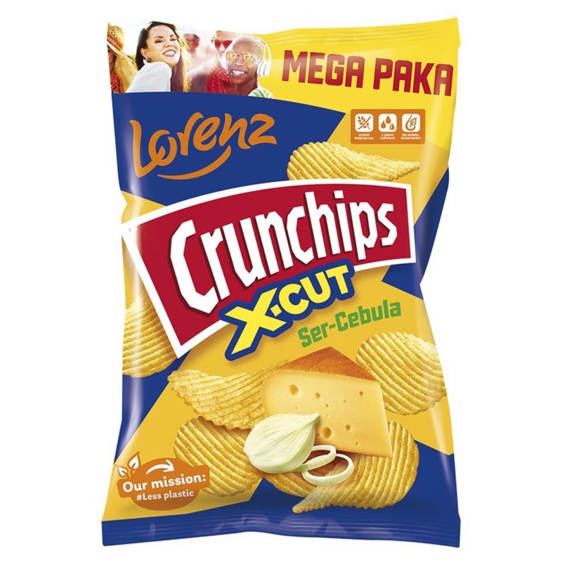 Chipsy grubo krojone o smaku sera i cebuli Crunchips 200 g