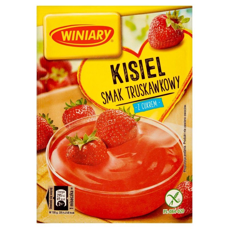 Kisiel o smaku truskawkowym z cukrem Winiary 77 g