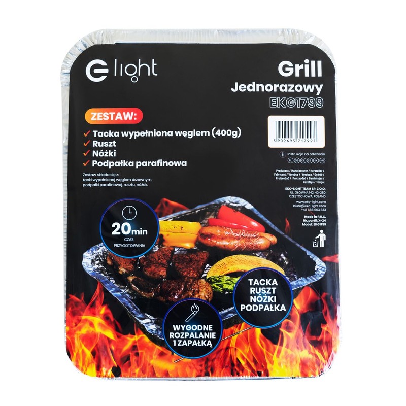 Grill piknikowy jednorazowy Eko-Light 1 sztuka