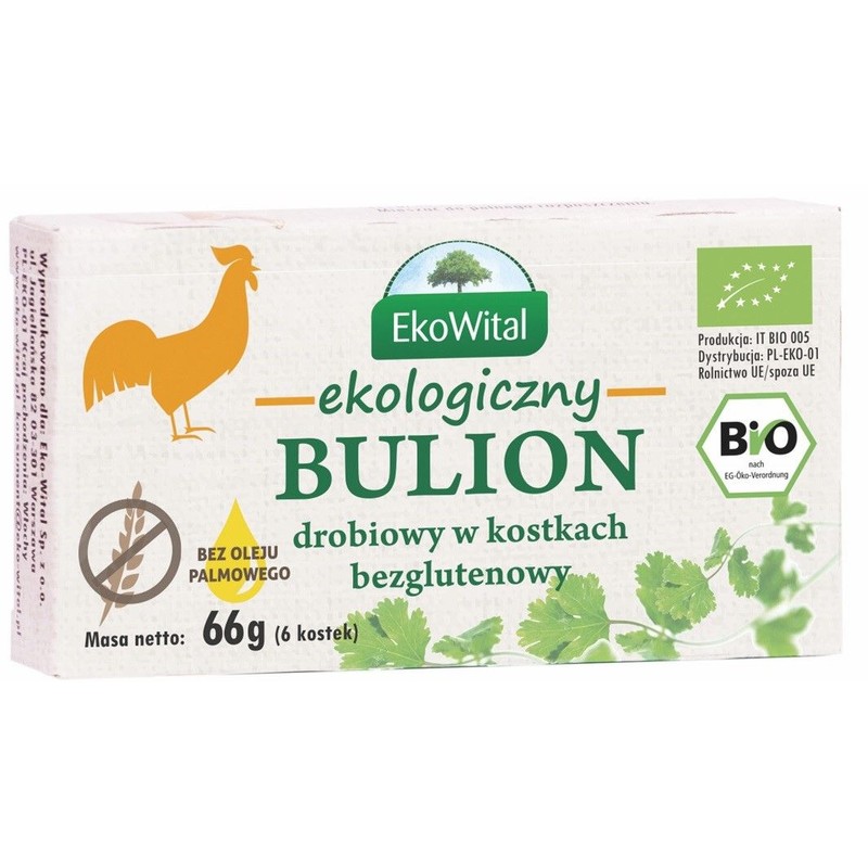BIO Ekologiczny bulion drobiowy bez glutenu EkoWital 66 g