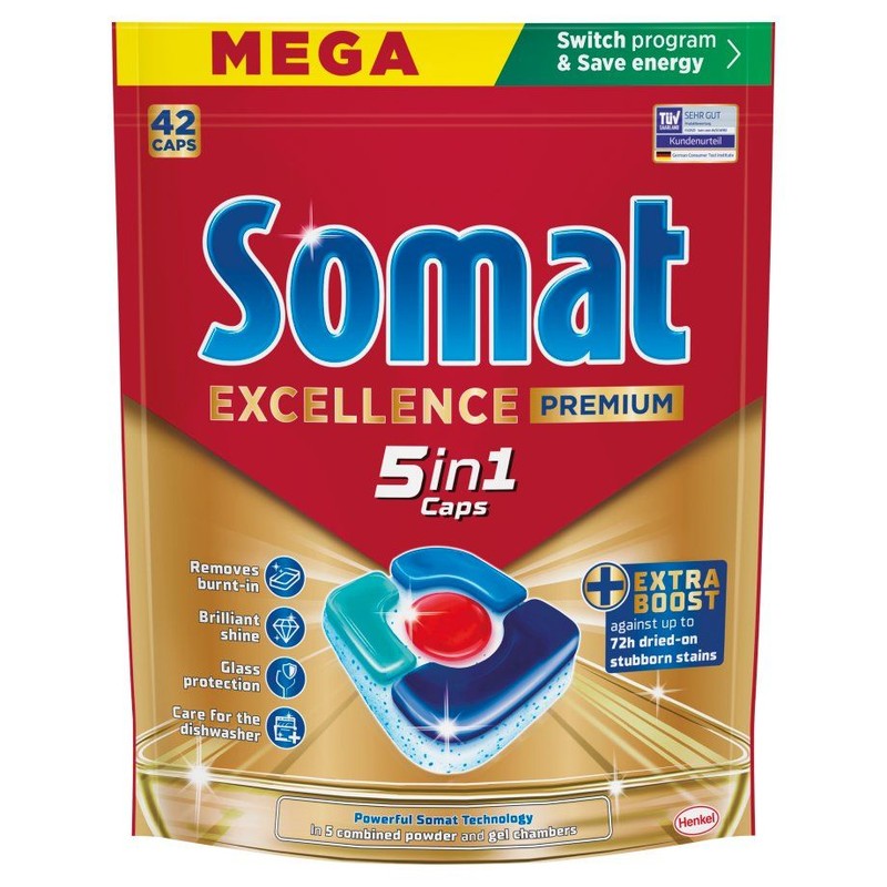 Kapsułki do zmywarki Excellence 5in1   Somat 42 kapsułki