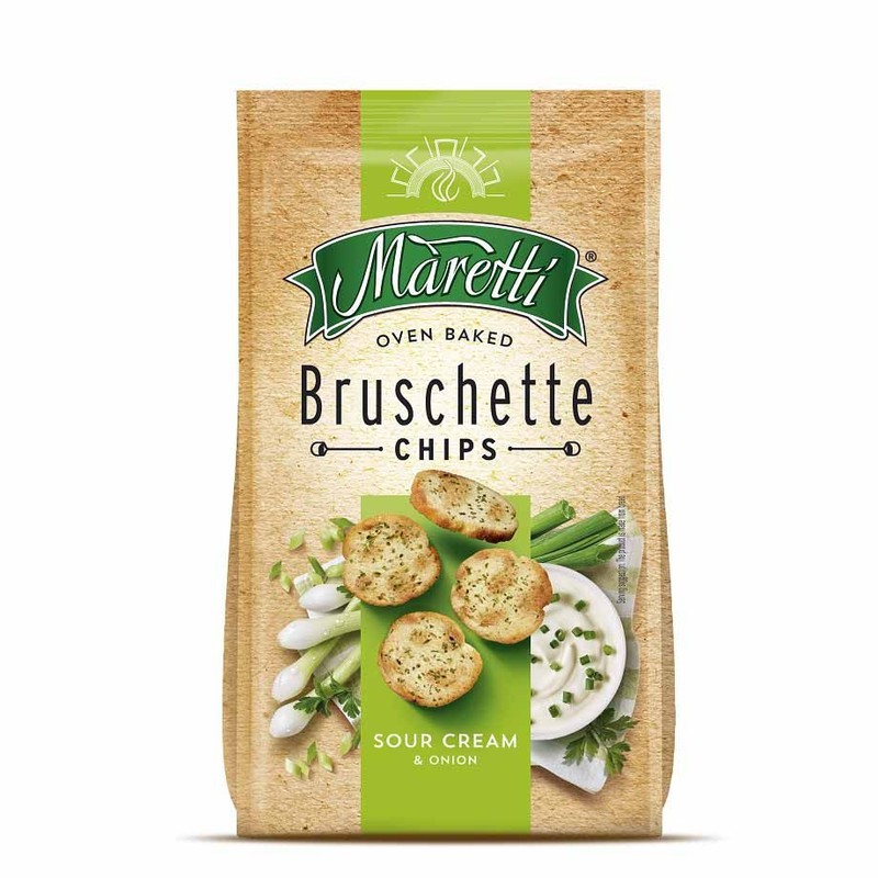 Bruschette Pieczone krążki chlebowe o smaku śmietanka z cebulką Maretti 70 g