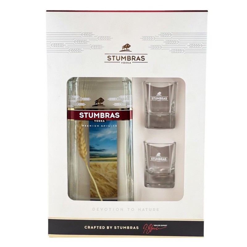 Wódka czysta alk. 40,0% obj. + 2 kieliszki  Stumbras 700 ml