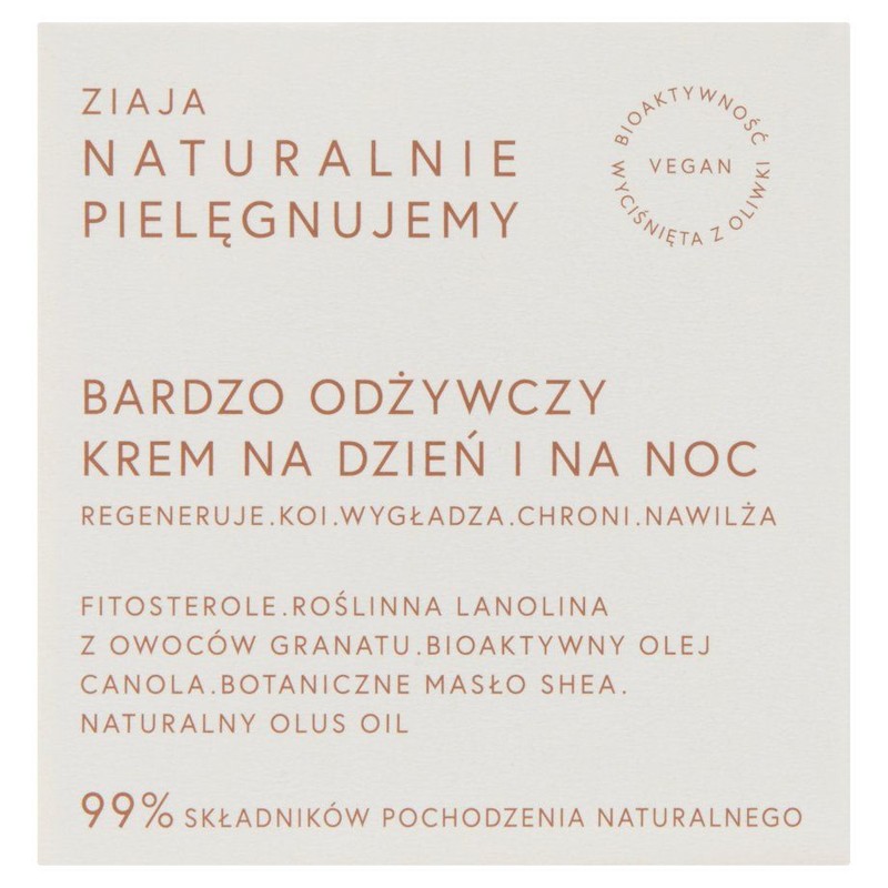 Bardzo odżywczy krem Naturalnie Pielęgnujemy na dzień i na noc Ziaja 50 ml
