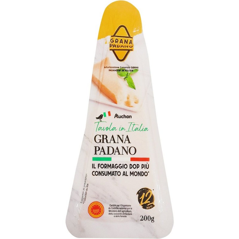 Ser twardy z mleka krowiego Grana Padano Auchan 200 g