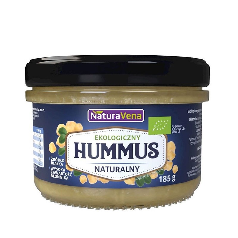 BIO Ekologiczny hummus naturalny NaturaVena 185 g
