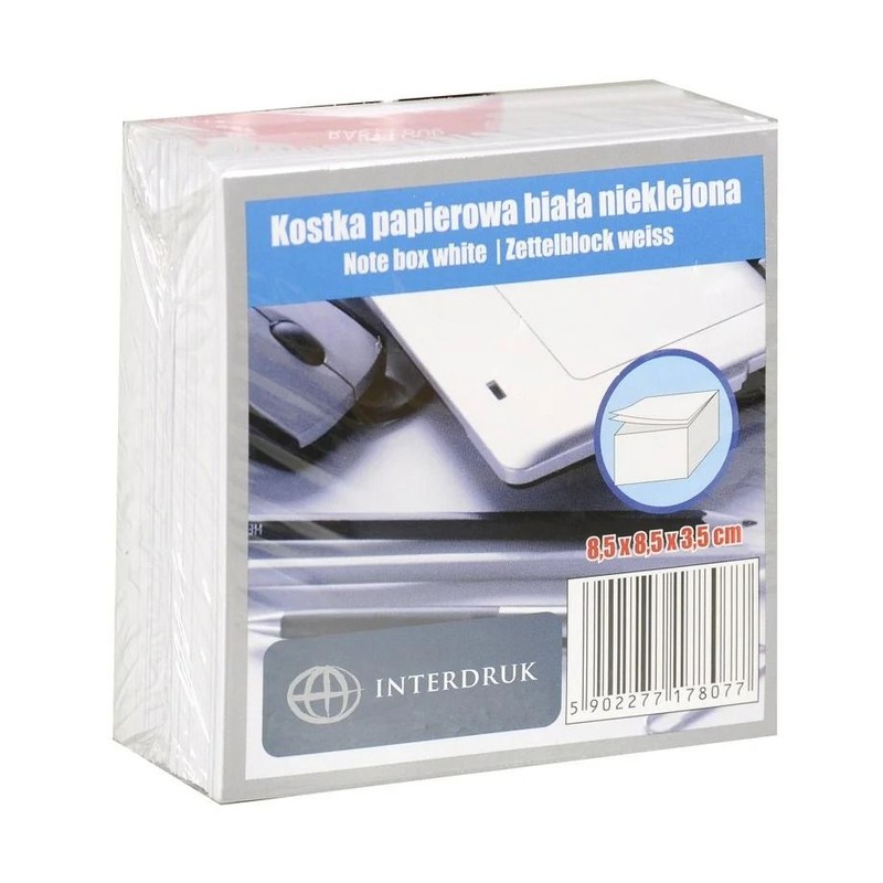 Kostka papierowa biała nieklejona 85 x 85 Interdruk 1 sztuka