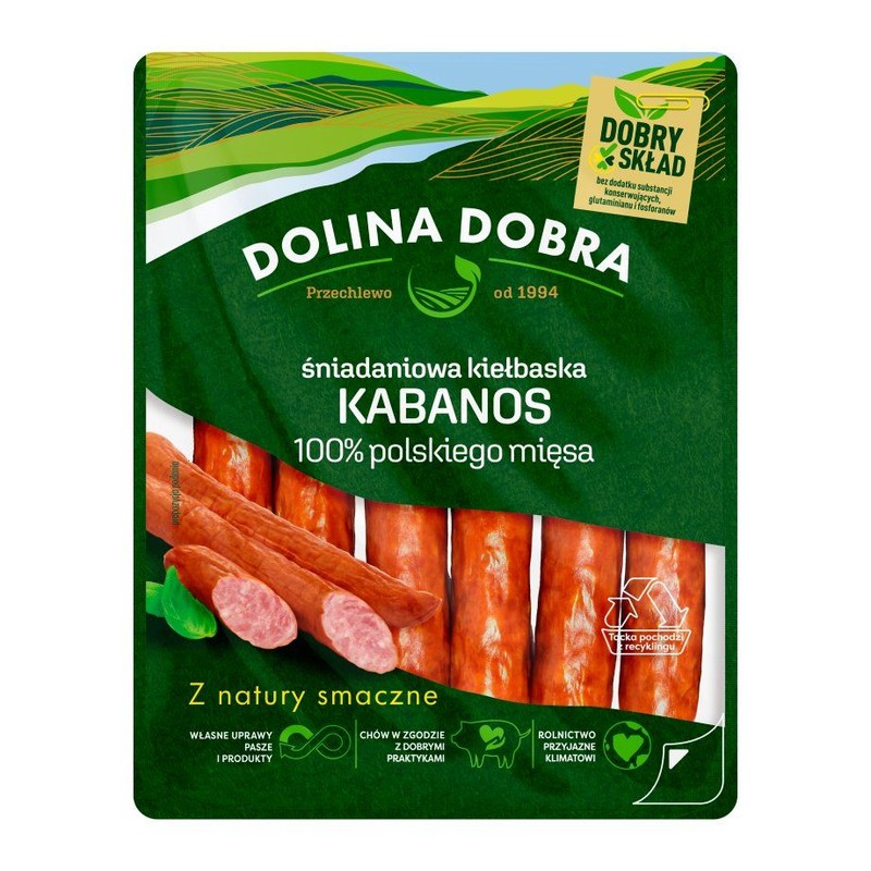 Śniadaniowa kiełbaska kabanos Dolina Dobra 200 g