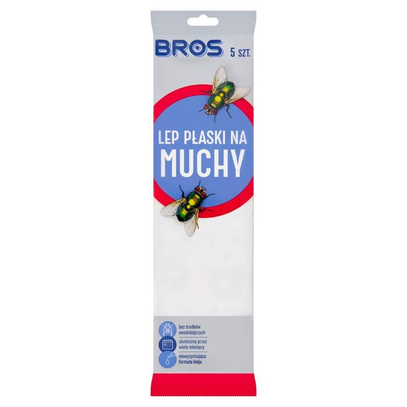 Lep płaski na muchy BROS 5 sztuk