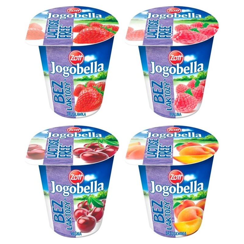 Jogobella Jogurt owocowy bez laktozy mix smaków Zott 150 g