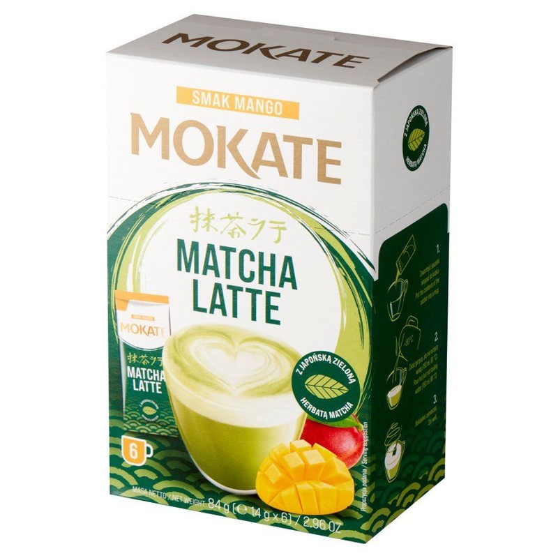 Matcha Latte o smaku mango Mokate 6 saszetek