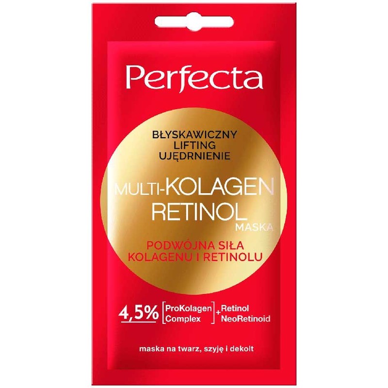 Maska błyskawicznie liftingująca i ujędrniająca Multi-Kolagen Retinol  Perfecta   8 ml