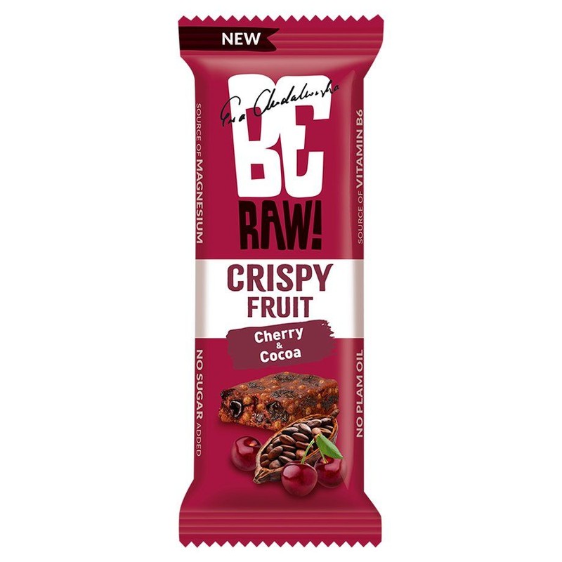Baton Crispy Fruit o smaku wiśnia - kakao Be Raw!  40 g