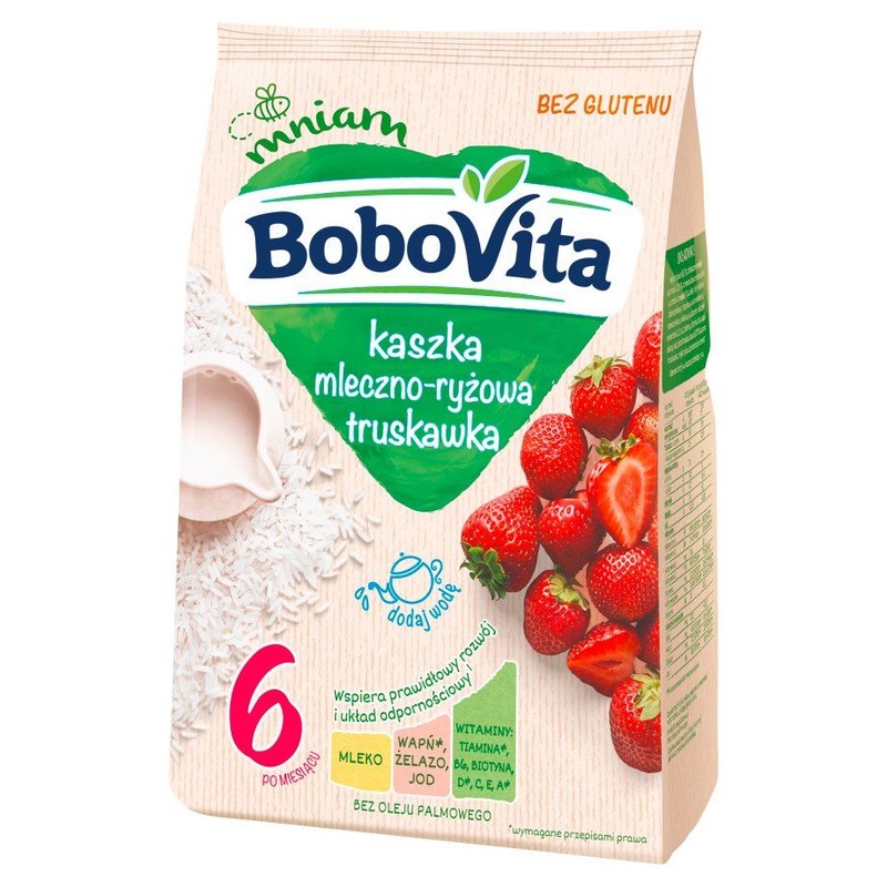 Kaszka mleczno-ryżowa truskawka po 6 miesiącu BoboVita 230 g