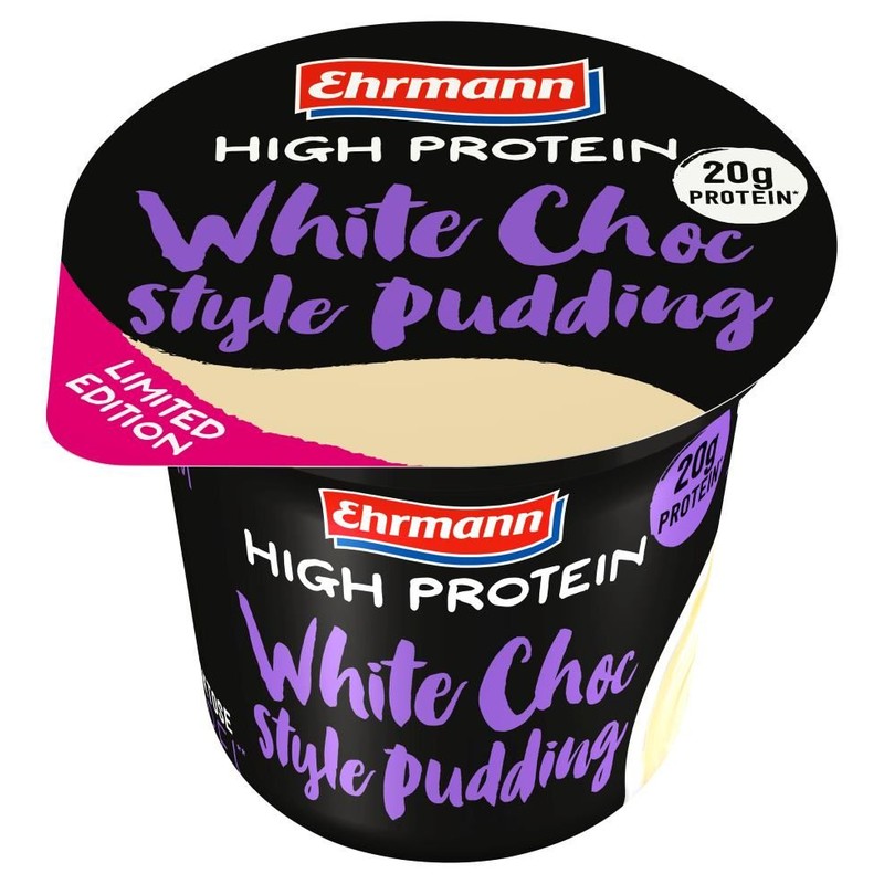 Pudding o smaku białej czekolady z dużą zawartością protein Ehrmann 200 g