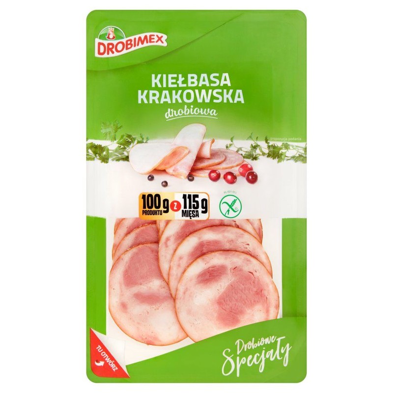 Kiełbasa krakowska drobiowa Drobimex 100 g