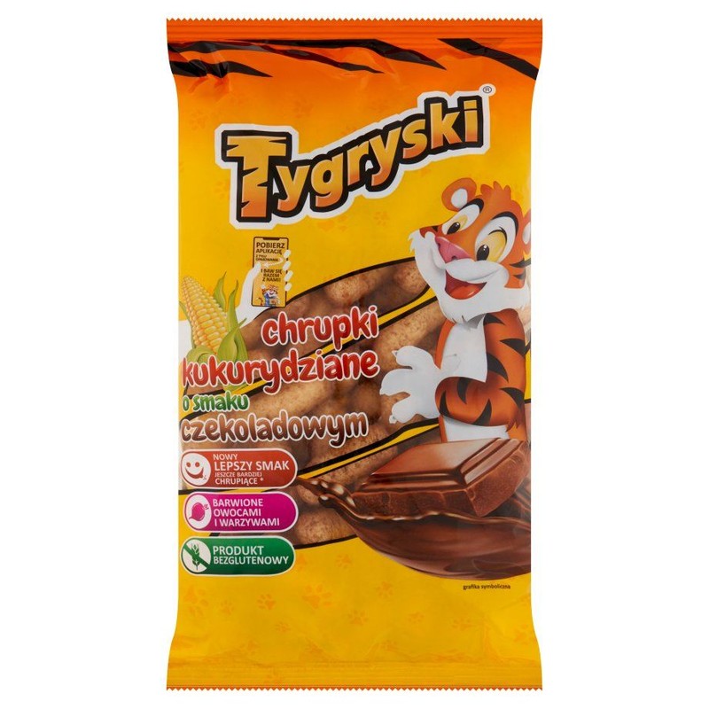 Chrupki kukurydziane o smaku czekoladowym Tygryski 70 g