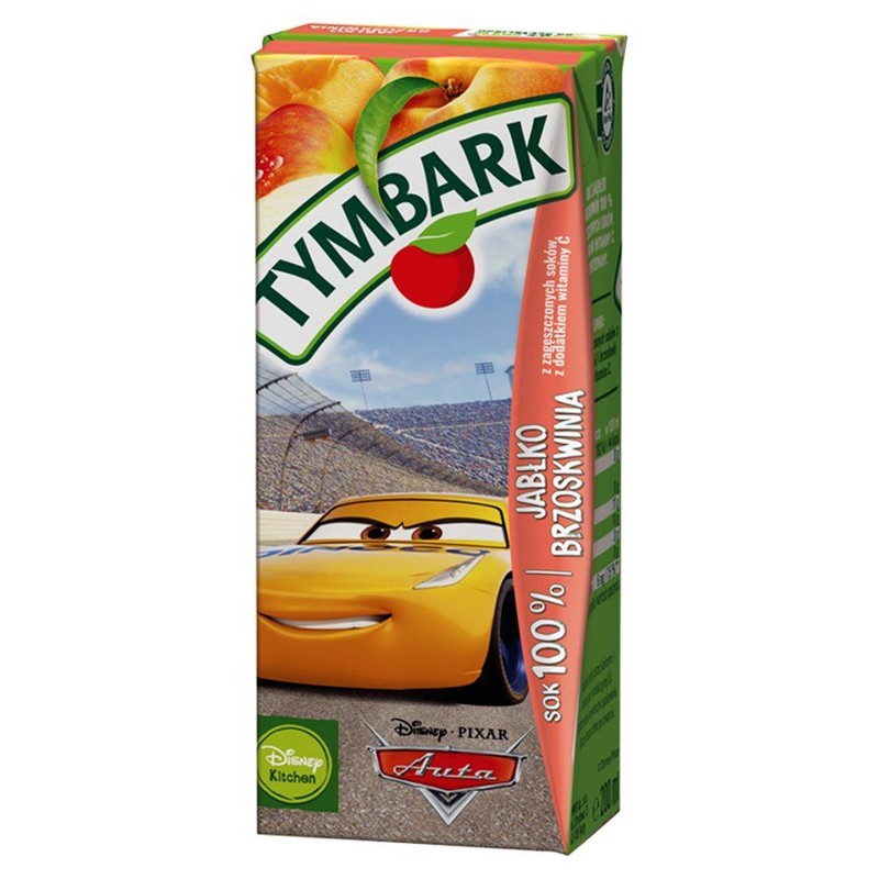Sok z jabłek i brzoskwiń 100%  Tymbark 200 ml
