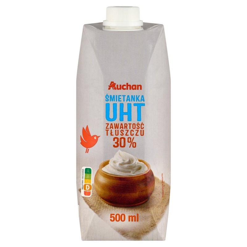Śmietanka UHT 30%      Auchan 500 ml