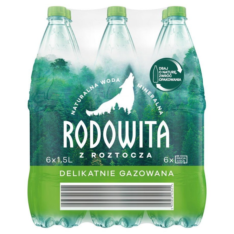 Naturalna woda mineralna lekko gazowana  Rodowita z Roztocza 6 x 1,5 l