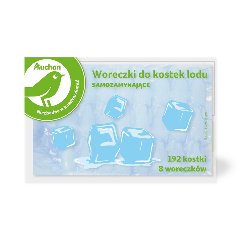Woreczki do kostek lodu. samozamykające Auchan sztuka