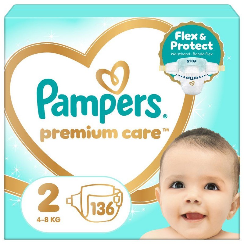 Pieluchy Premium Care 2 4-8 kg Pampers 136 sztuk