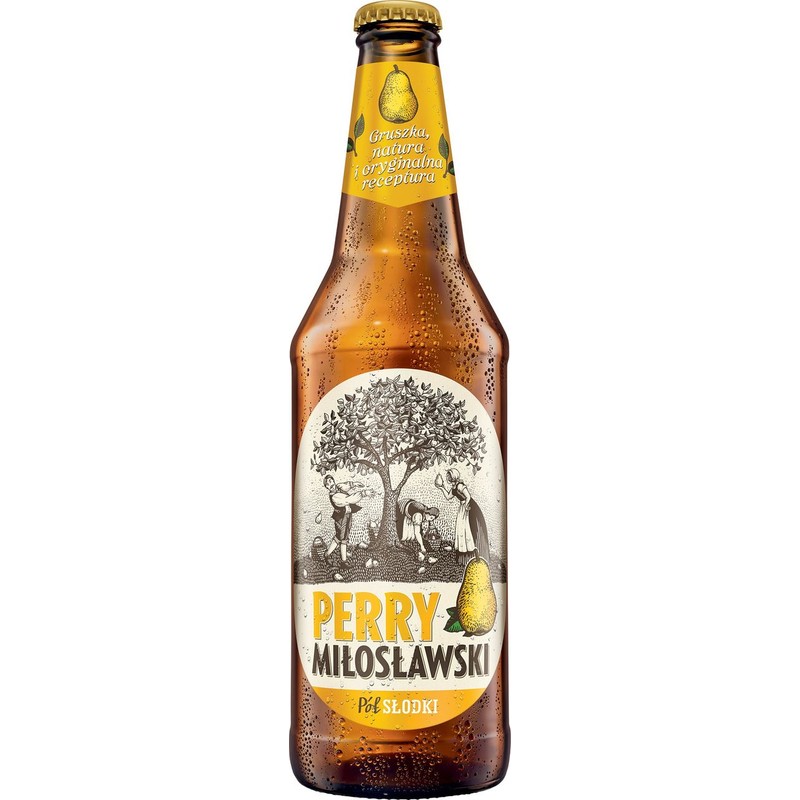 Cydr Miłosławski gruszkowy półsłodki alk. 4,5% obj. Browar Fortuna 500 ml