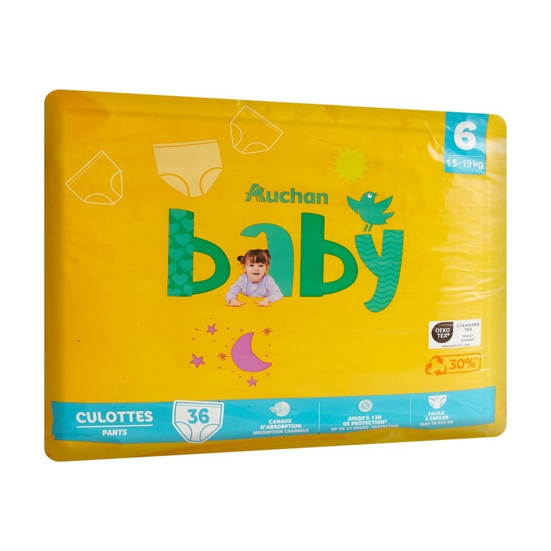 Pieluchomajtki dziecięce 6 15-19 kg Auchan 36 sztuk