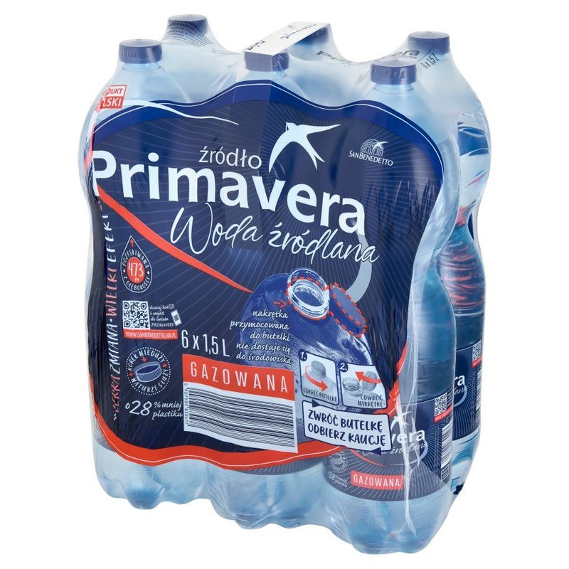 Woda gazowana Primavera 6 x 1,5 l