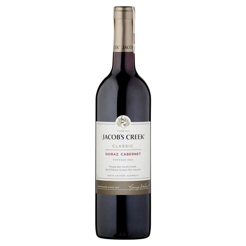 Wino australijskie czerwone wytrawne Shiraz Cabernet alk. 13,0% obj. Jacob's Creek 750 ml