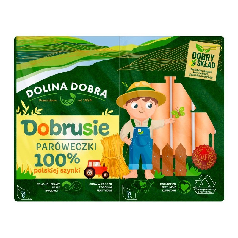 Parówki Dobrusie z szynki Dolina Dobra 160 g