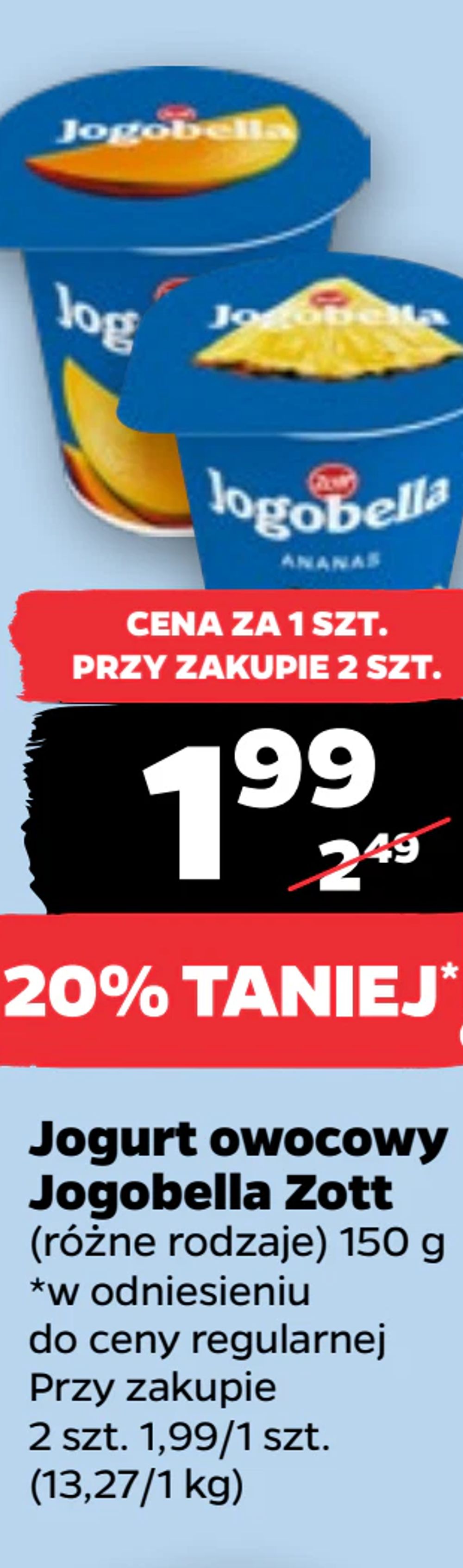 Jogurt owocowy Jogobella Zott