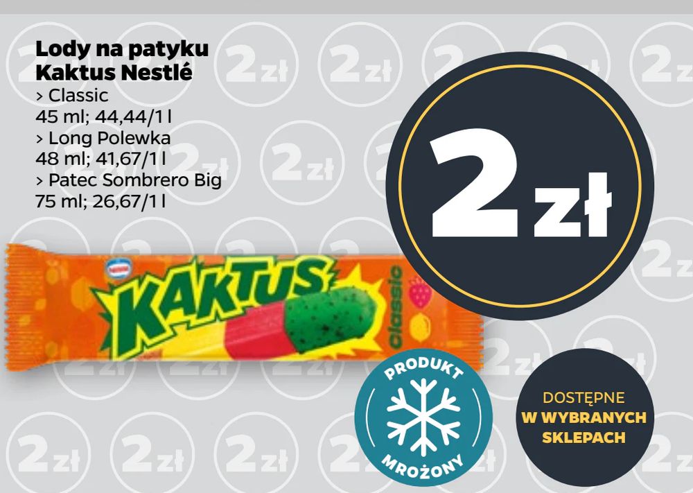 Lody na patyku Kaktus Nestlé