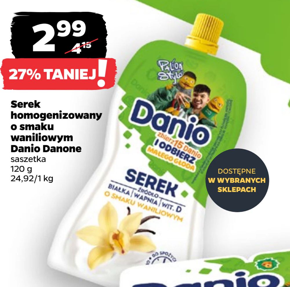 Serek homogenizowany o smaku waniliowym Danio Danone