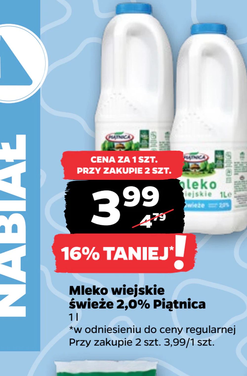 Mleko wiejskie świeże 2,0% Piątnica