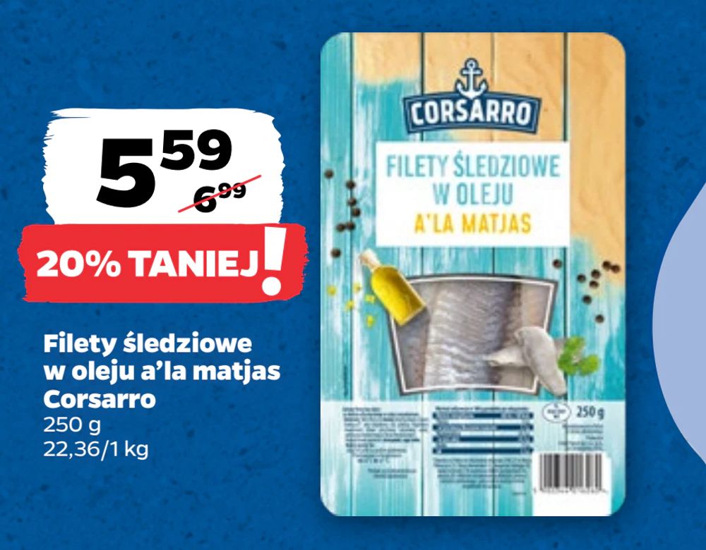 Filety śledziowe w oleju a’la matjas Corsarro