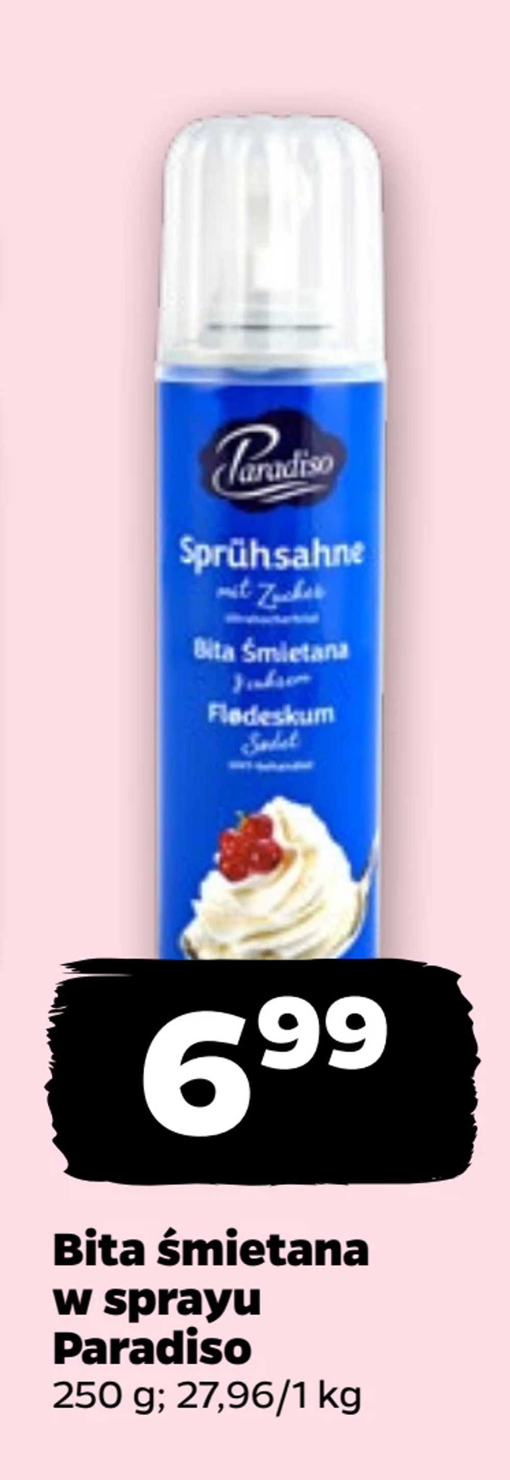 Bita śmietana w sprayu Paradiso