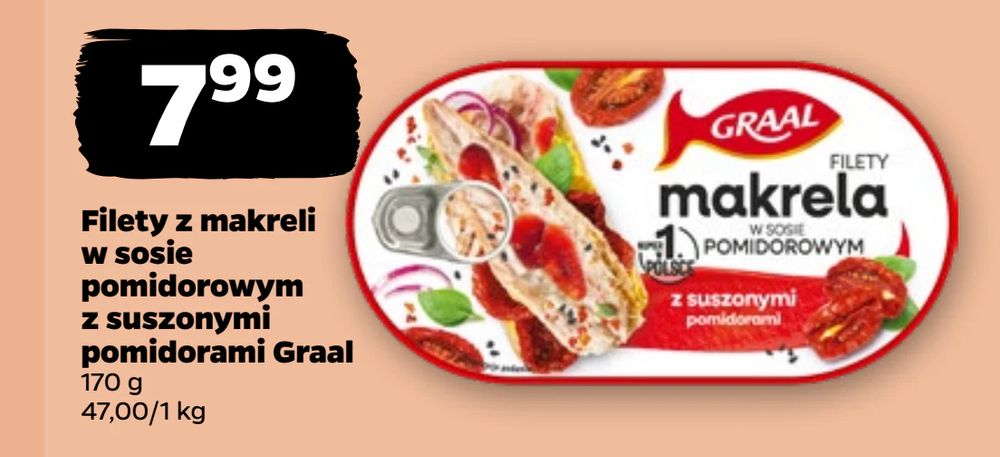Filety z makreli w sosie pomidorowym z suszonymi pomidorami Graal