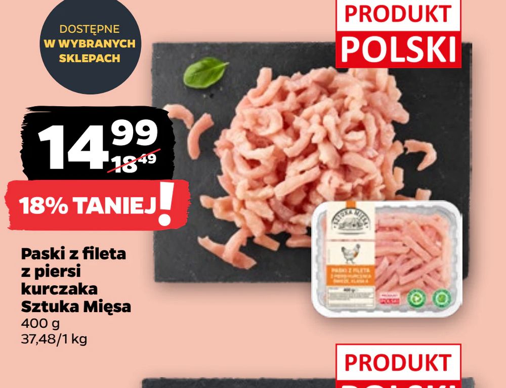 Paski z fileta z piersi kurczaka Sztuka Mięsa