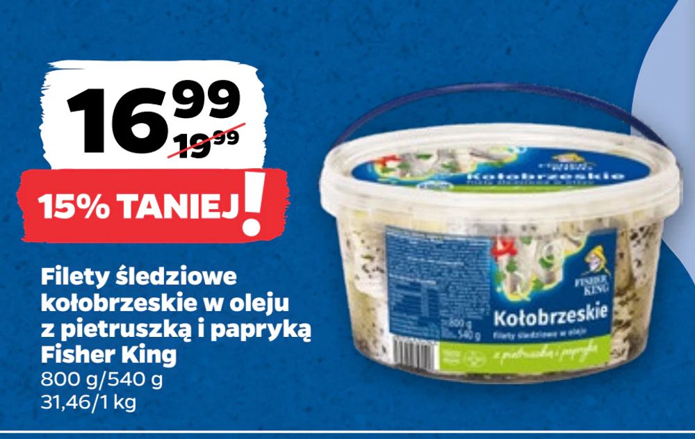 Filety śledziowe kołobrzeskie w oleju z pietruszką i papryką Fisher King