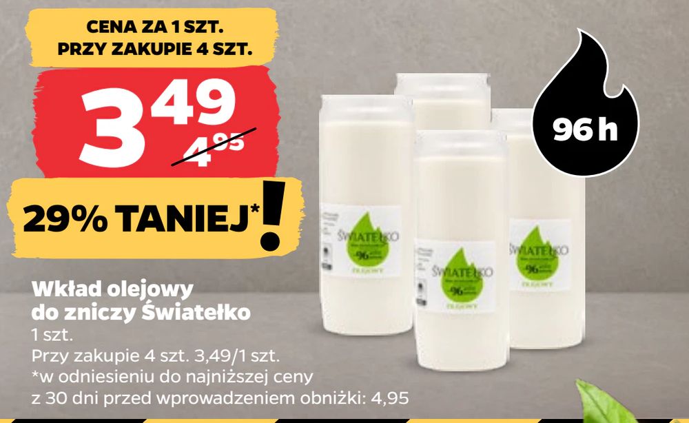 Wkład olejowy do zniczy Światełko