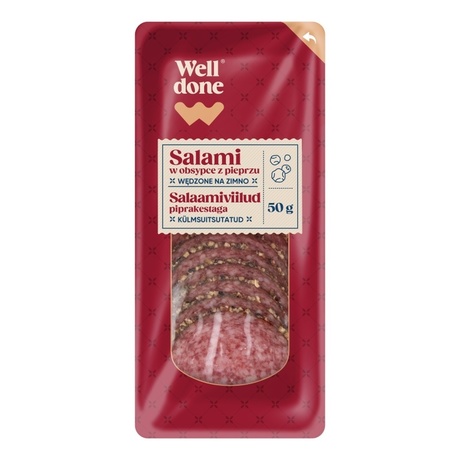 Well Done Salami z pieprzem plastry 50 g