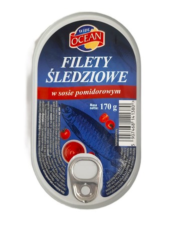 Wide Ocean Filety śledziowe w sosie pomidorowym 170 g