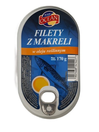 Wide Ocean Filety z makreli w oleju roślinnym 170 g