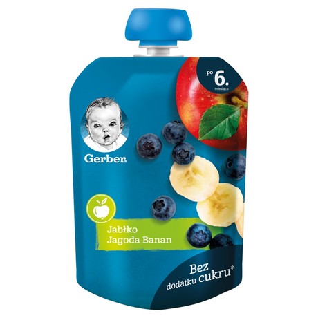 Gerber Deserek jabłko jagoda banan dla niemowląt po 6. miesiącu 90 g