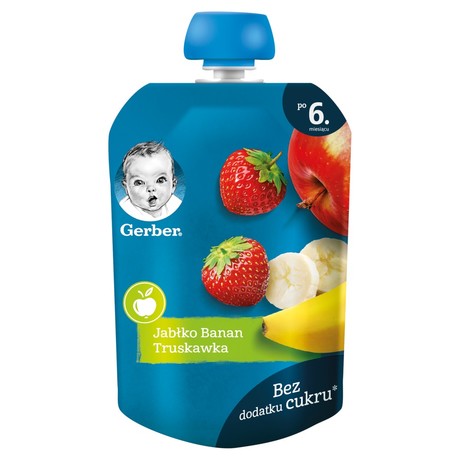 Gerber Deserek jabłko banan truskawka dla niemowląt po 6. miesiącu 90 g